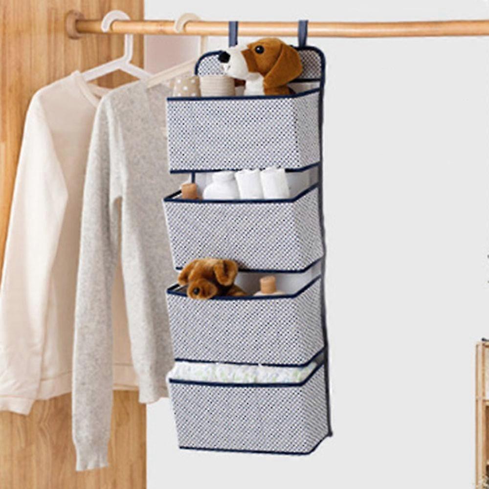 Hanging Organizer With 4 Pockets, Foldable Hanging Shelf With 2 Hooks ...