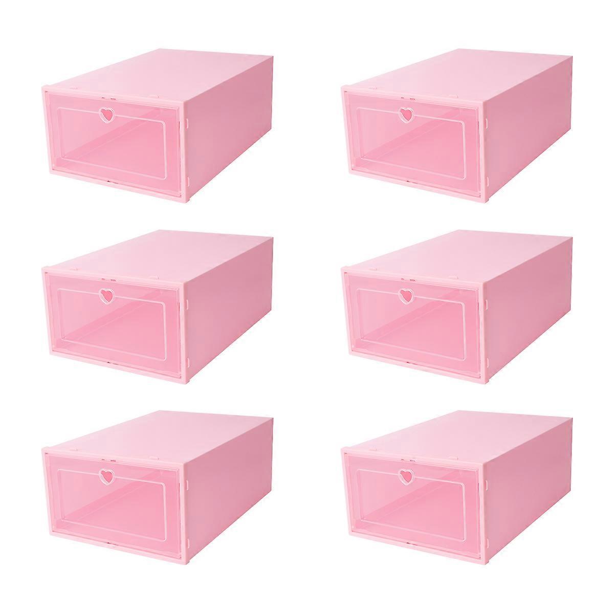 6Pcs Transparent Creative Shoes Case Plastic Drawer-Type Shoes Container