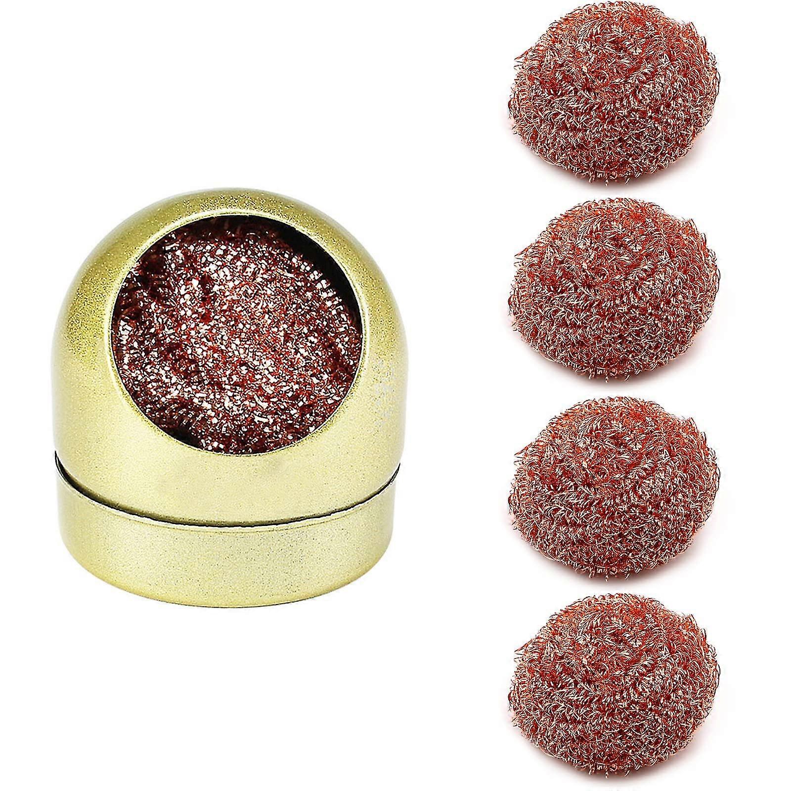 منظف حديد اللحام 5 قطع ، إسفنجة تنظيف نحاسية ، طرف حديد لحام مضاد للأكسدة