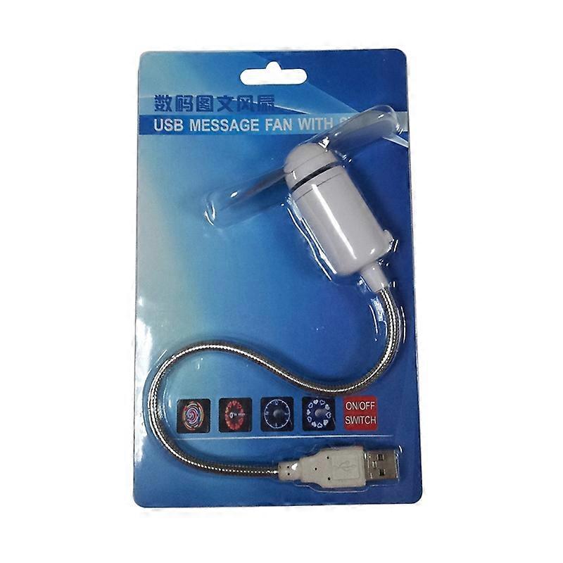 Creative Round Clock Shape Handheld USB Mini Cooling Fan with LED Light Gift Qinhai