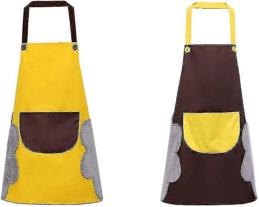 2pcs Adjustable Waterproof Apron With Large Pocket High Quality