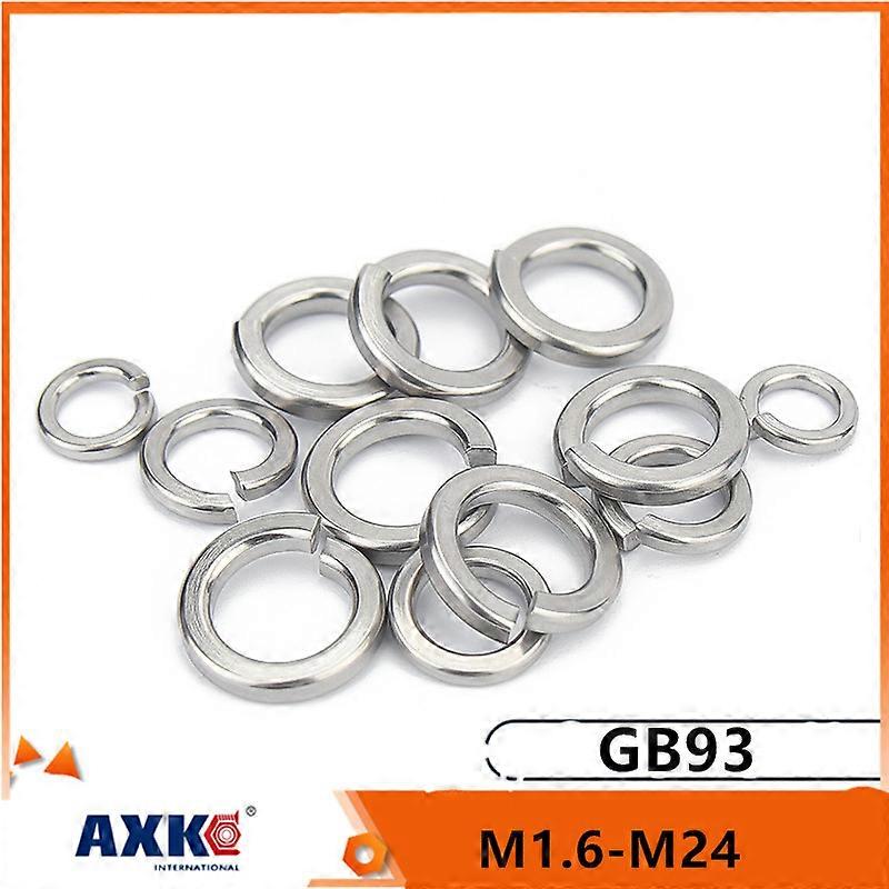 2/5/10/50/100pcs GB93 A2 304 Stainless Steel Spring Split Lock Washer Elastic Gasket M1.6 M2 M2.5 M3 M4 M5 M6 M8 M10 M12 M16 M24