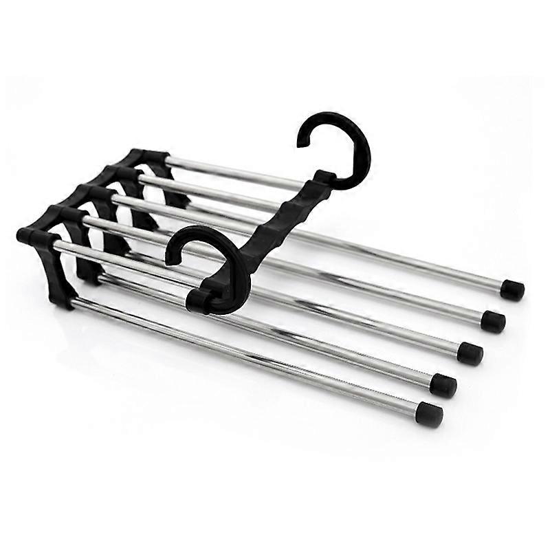 Multi-functional 5 in 1 Trouser Storage Rack Adjustable Pants Tie Storage Shelf Closet Organizer Stainless Steel Clothes Hanger