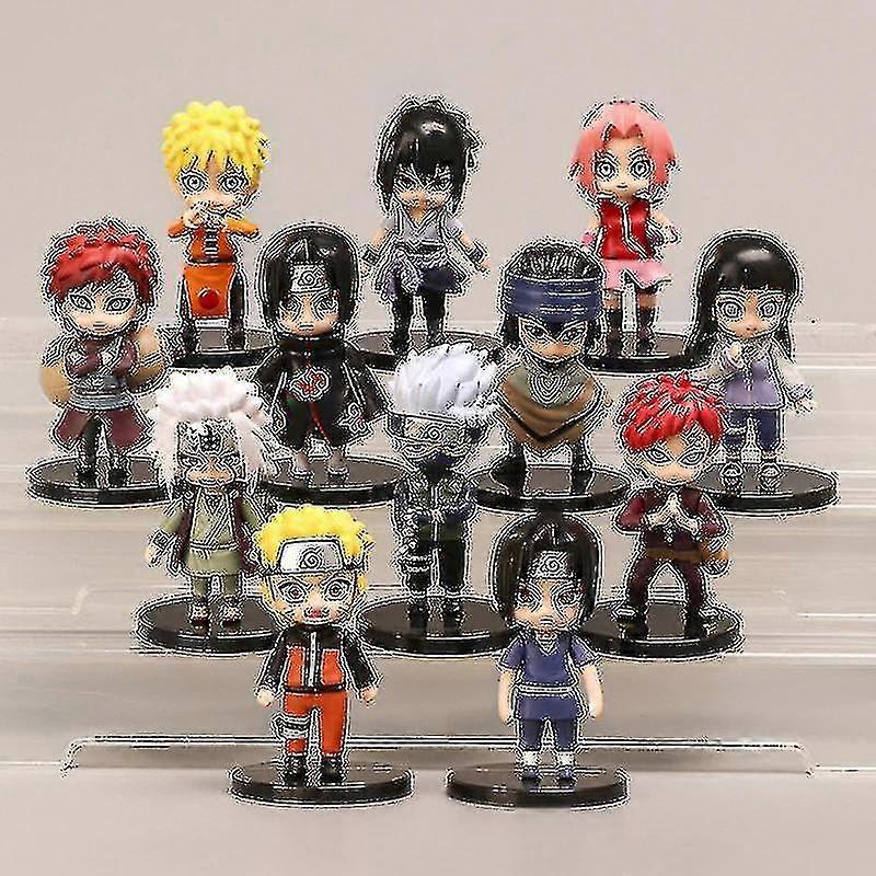 12pcs/set Car Style Kakashi Sasuke Sakura Pvc Action Figure High Quality
