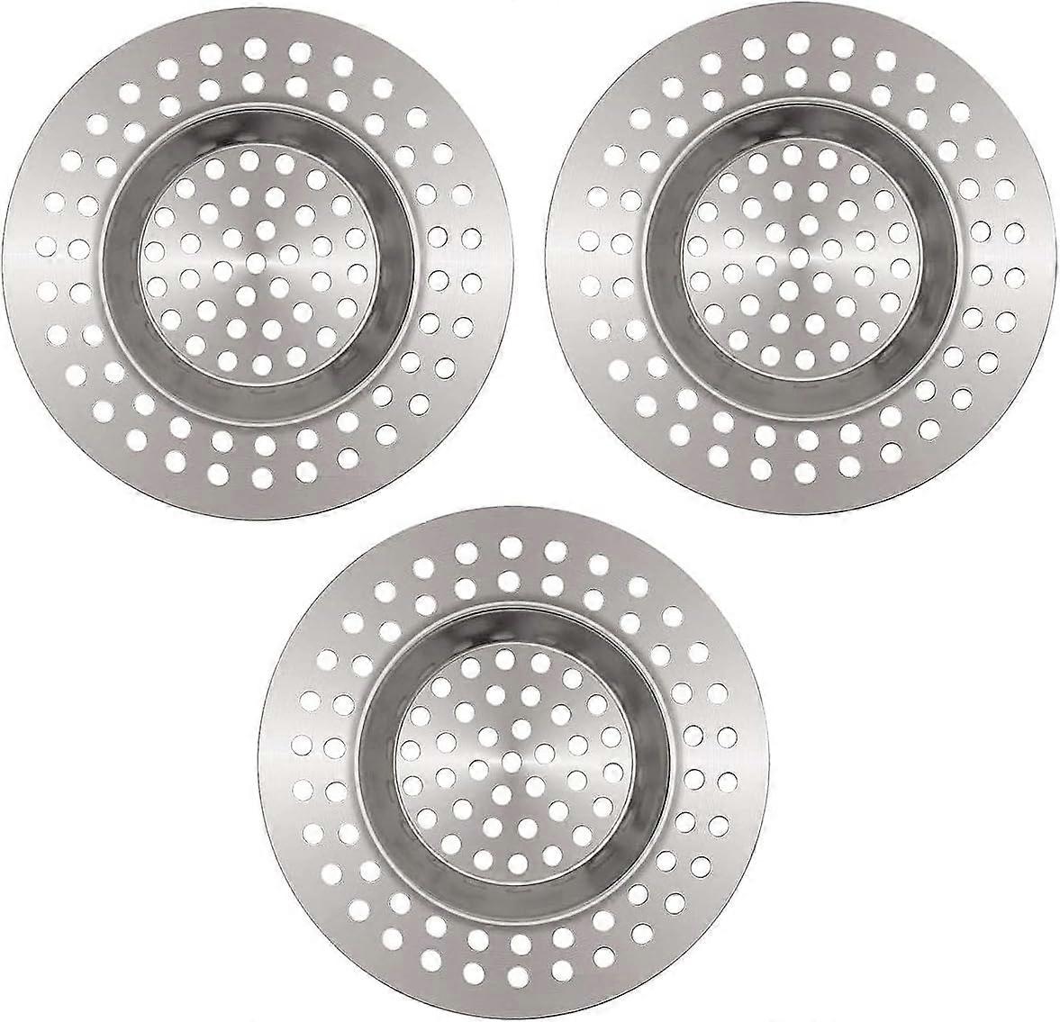 Styckpaket duschavloppsfilter, handfatsfilter, avloppsfilterfilter, rostfritt stål, universell rostskyddsplugg, diskbänkspropp, handfat, hårfilter, kök