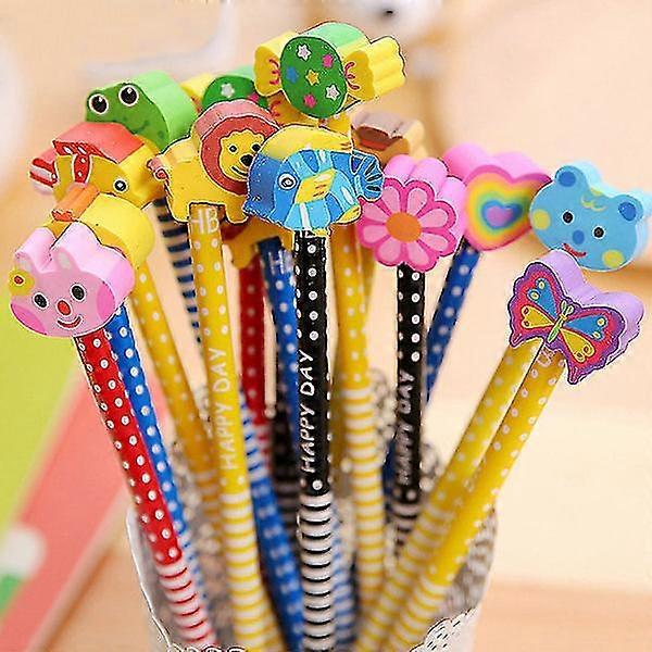 Confezione da 5 - Matite / Matite con Gomma - Animale multicolore