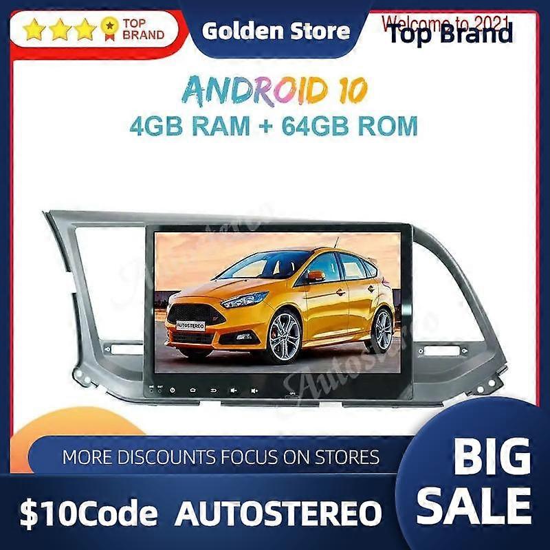 Android 12.0 4GB+64GB Car Radio GPS Navigation for Hyundai Elantra 2016+ Avante Auto Stereo Head Unit Multimedia Player Recorder