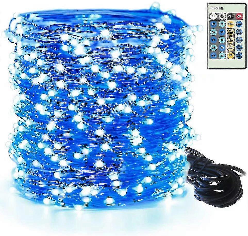 Blue Led Fairy Light With Remote Control 300 Meters 300 Dimmable Led String, Ul Certified Plug