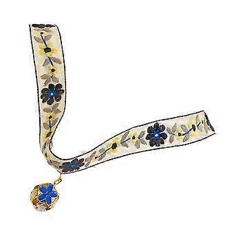 Flower Cat Collar Yellow S Adjustable 20+5CM Embroidered Pendant