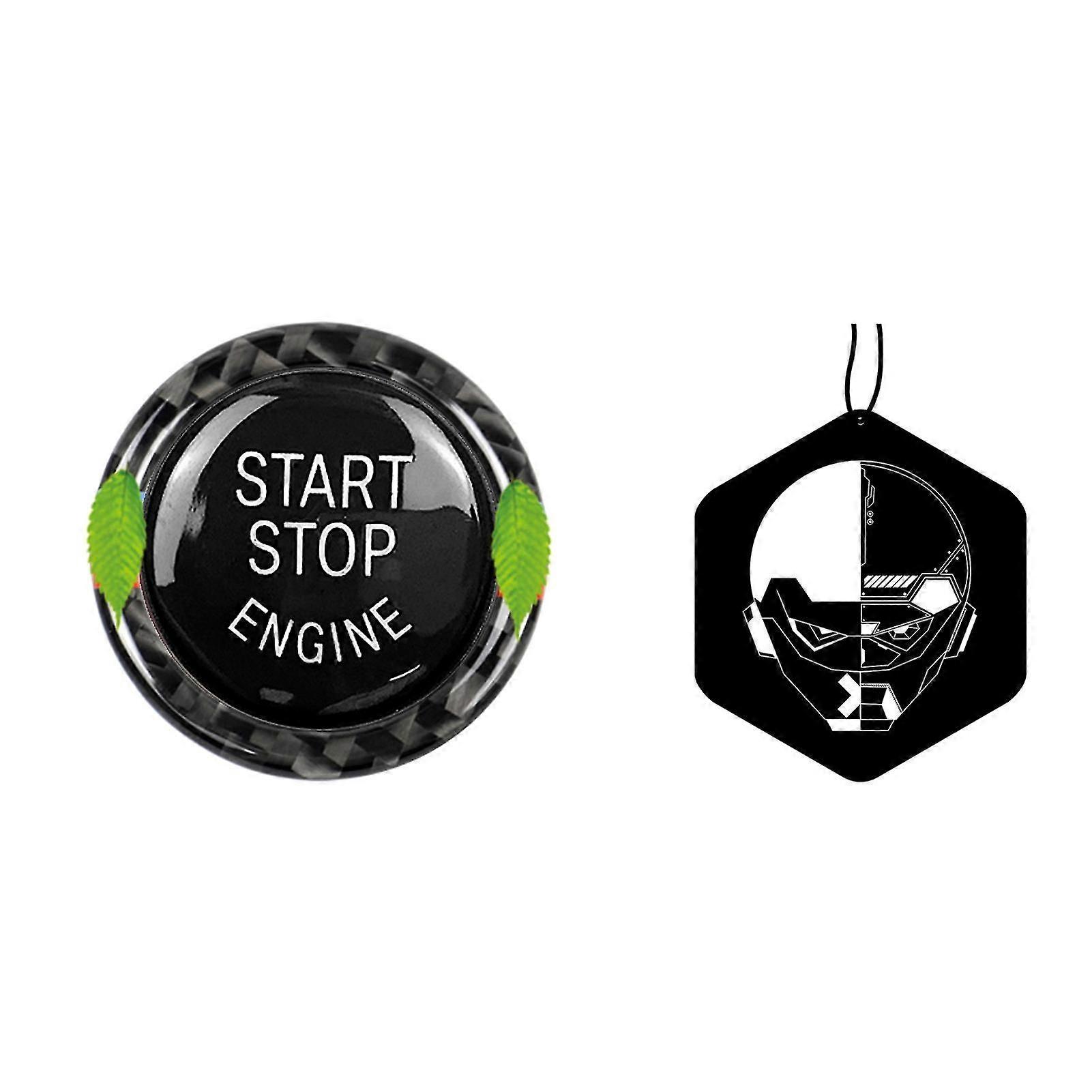 Sinknap 2pcs Car Engine Start Stop Black Button Sticker Cover Decor For Bmw E90 E92 E93