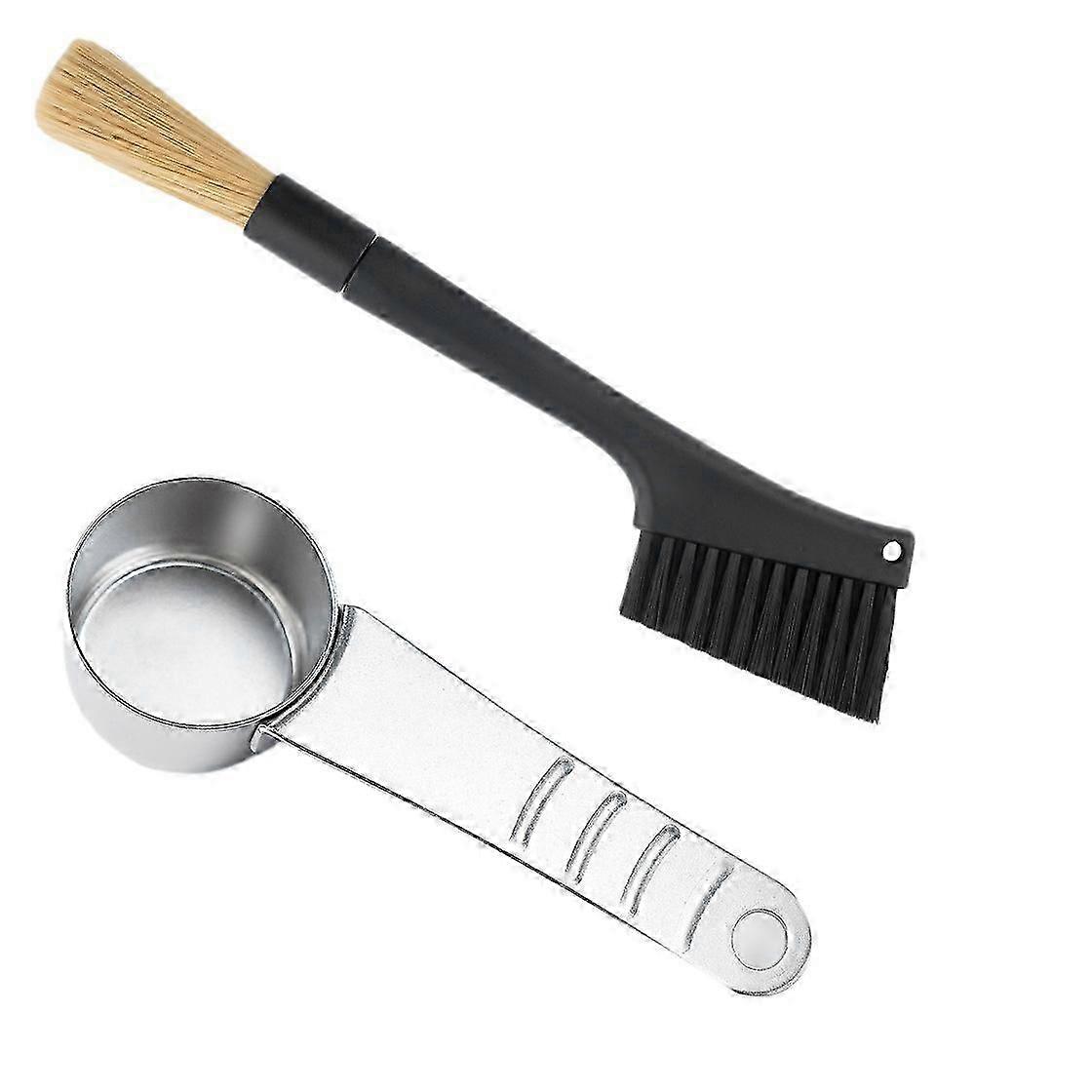 Removable Double Head Coffee Brush Espresso Coffee Grinder Machine Cleaning Brush Dusting Tool With