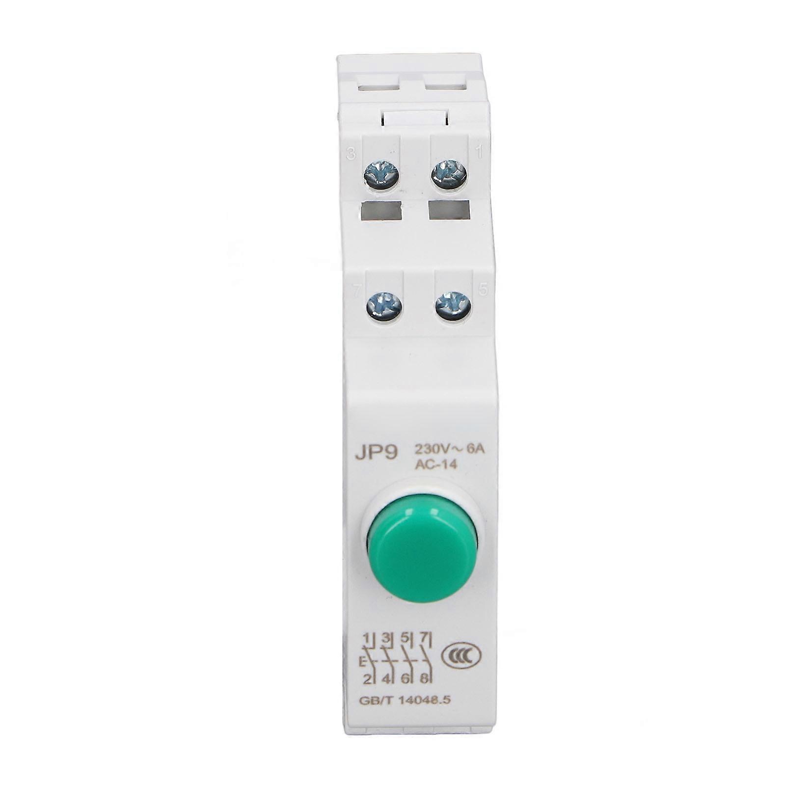 Din Rail Push Button AC230V 2NO 2NC Pushbutton Switch for Magnetic Starter Contactor Electrical Line Control JP9 Green 
