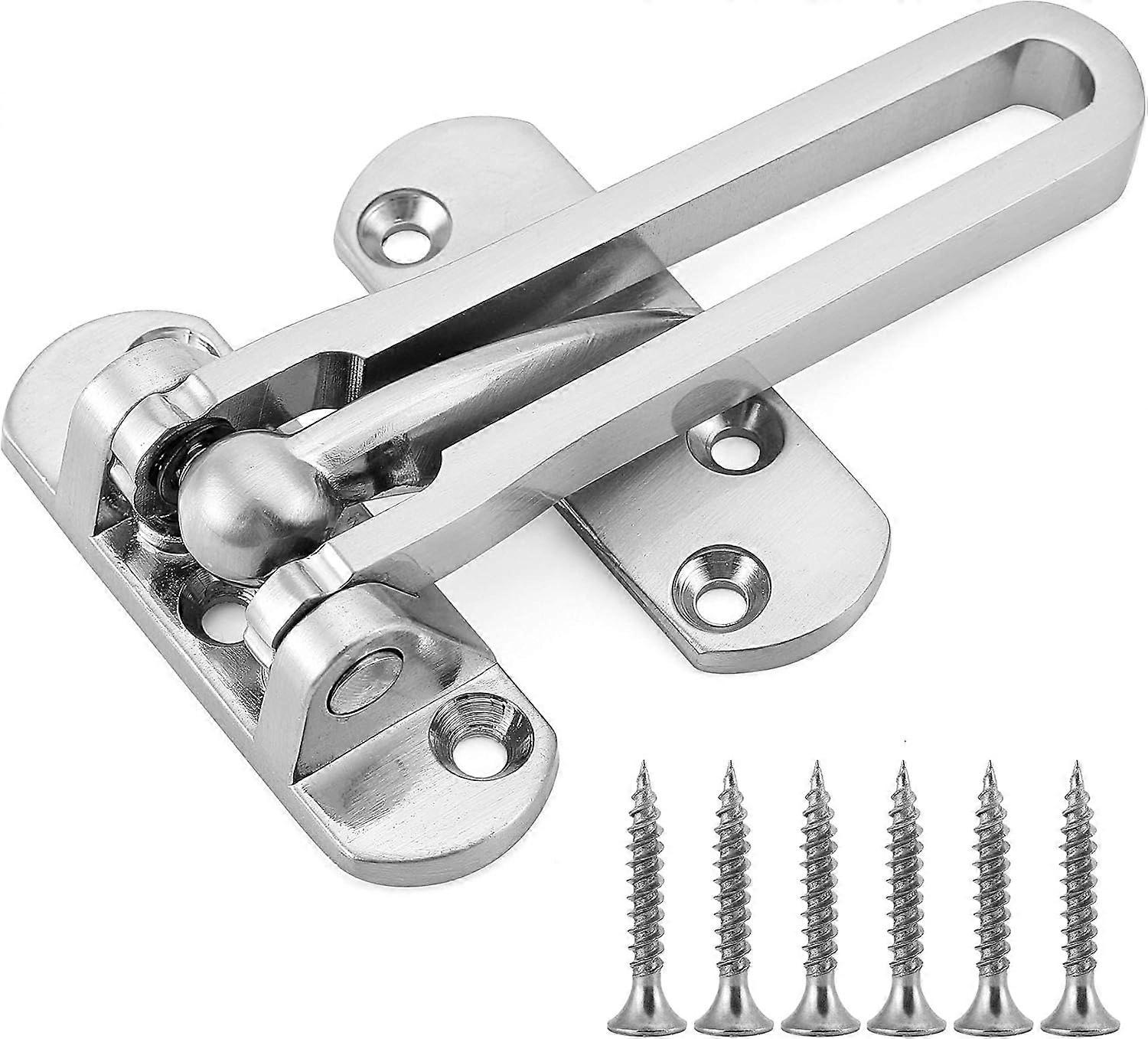 Door Lock Latch, Brushed SUS-304 Stainless Steel, Home Security, Adjustable Size, Heavy-Duty Design, Rust Resistant