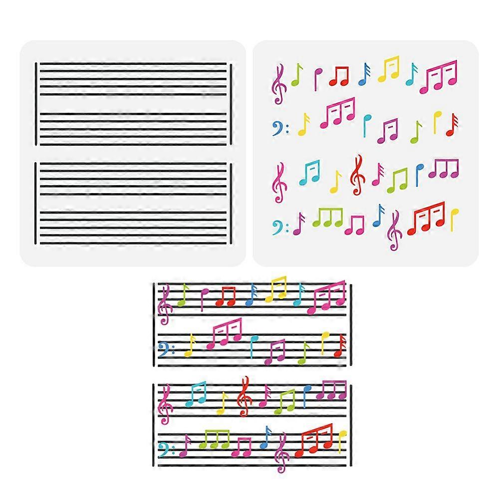 1Set 2 Pcs Music Painting Stencil 5.9x5.9inch Reusable Layered Music Notes Pattern Drawing Template DIY Art Music Notation Decoration Stencil for Pain