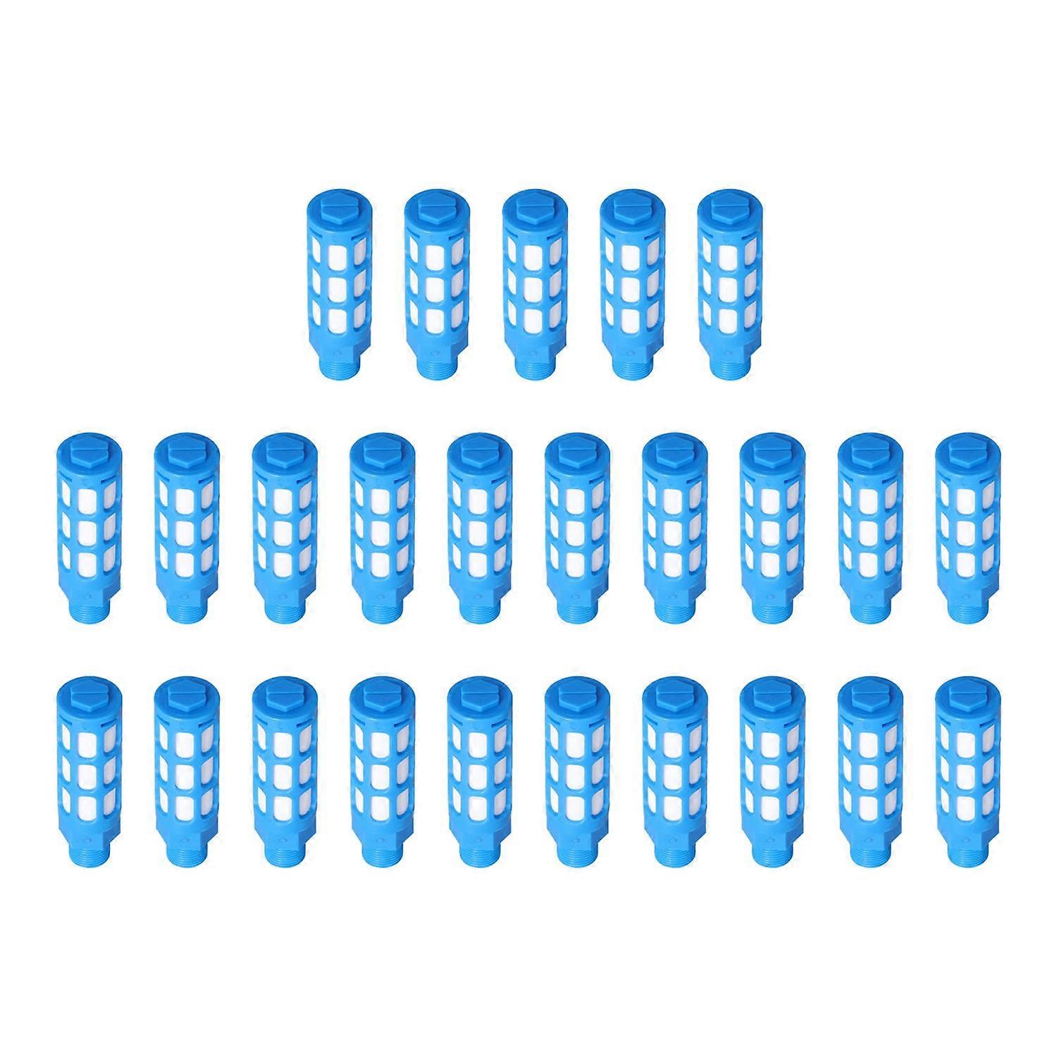 Plastic Pneumatic Muffler Air Line Flow Control Exhaust Silencer Compressor Fitting Blue25Pcs PSU‑04