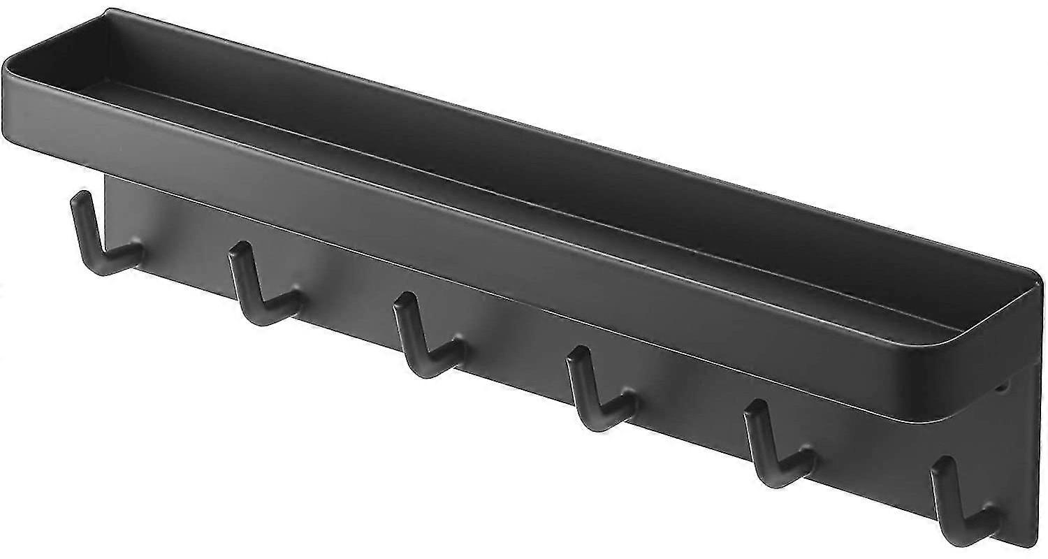 Key Holder, Key Rack Black, Key Storage, Key Organizer, Key Hook With Shelf, Hook Rail For Kitchen, Stainless Steel Key Rack