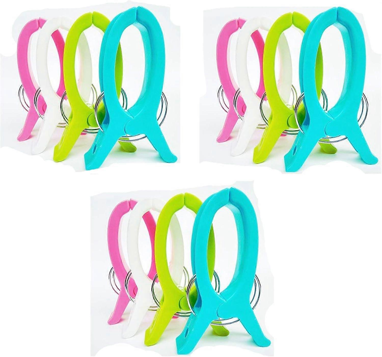 12pcs large clothespins (4 packs + 8 packs)