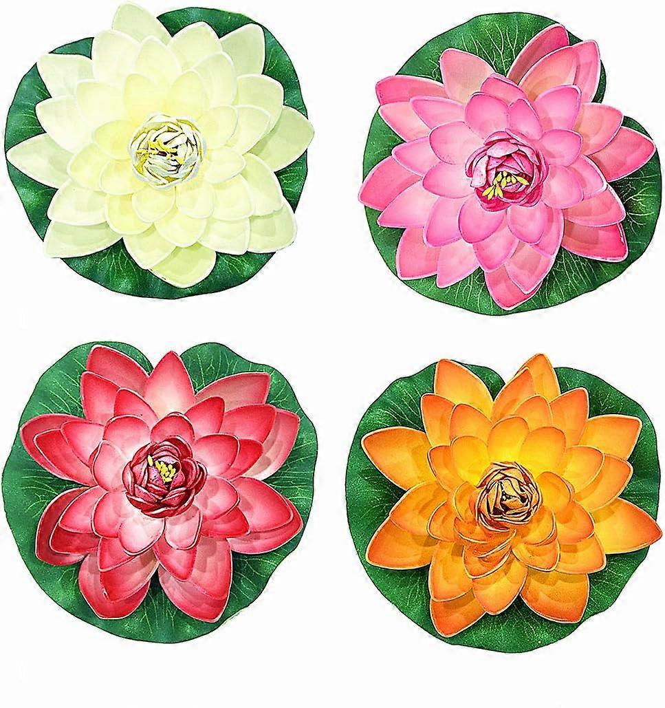 4pcs 7 inch artificial floating foam lotus for swimming pool