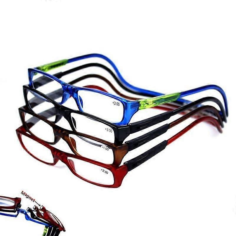 +15 Two-tone Magnetic Reading Glasses 4 Pairs