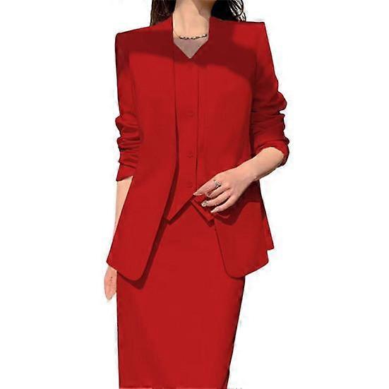 2 buc / set femei costum palton fustă set formal business style mâneci lungi