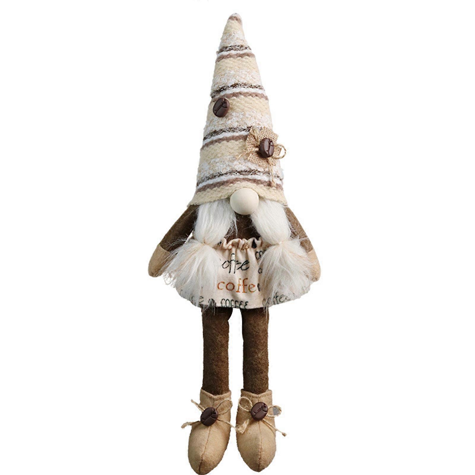 Kahve Cücesi Şefler Kostüm Heykeli Uzun Bacak Yüzsüzler Oyuncak Bebek İskandinavlar Tomtes Nisse İsveç Cüceleri Süslemeleri