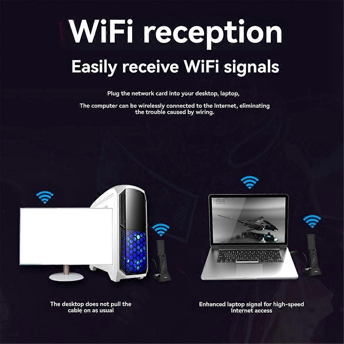 1900M High Power E-Sports WIFI Receiver USB Dual-Band Network Card Computer External Network Card