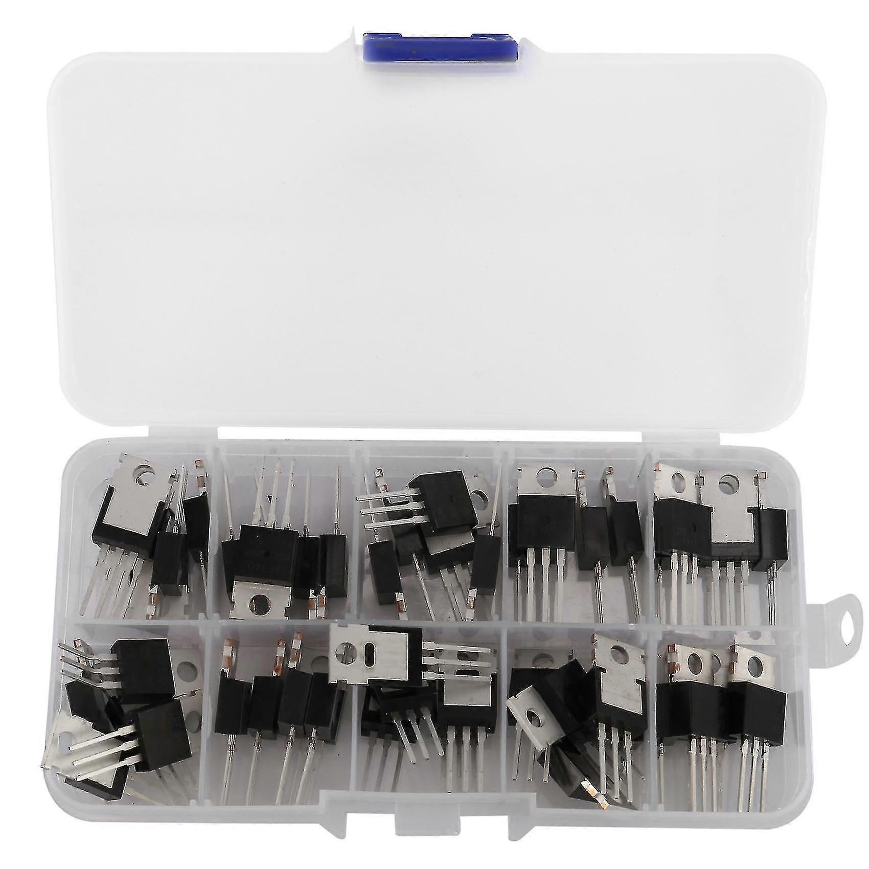 50pcs 10types Irf Series Mosfet Transistors Assortment Kit, Including Irfz44/510/520/530/540/640/74