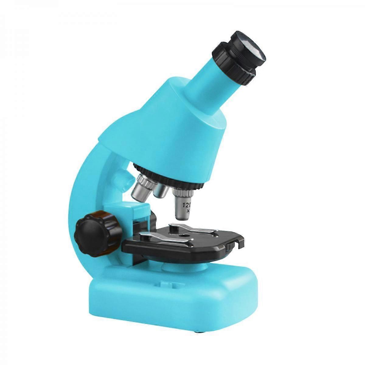 Children's Microscope Toys HD 1200 Times DIY Biological Experiment Magnifying Glass Educational Science Toys BLUE
