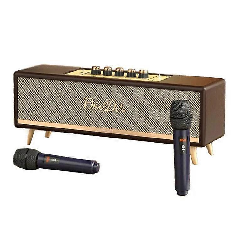 ONEDER D8 Vintage Bluetooth Speaker with TF / USB / FM, Wood Grain Wireless Speaker