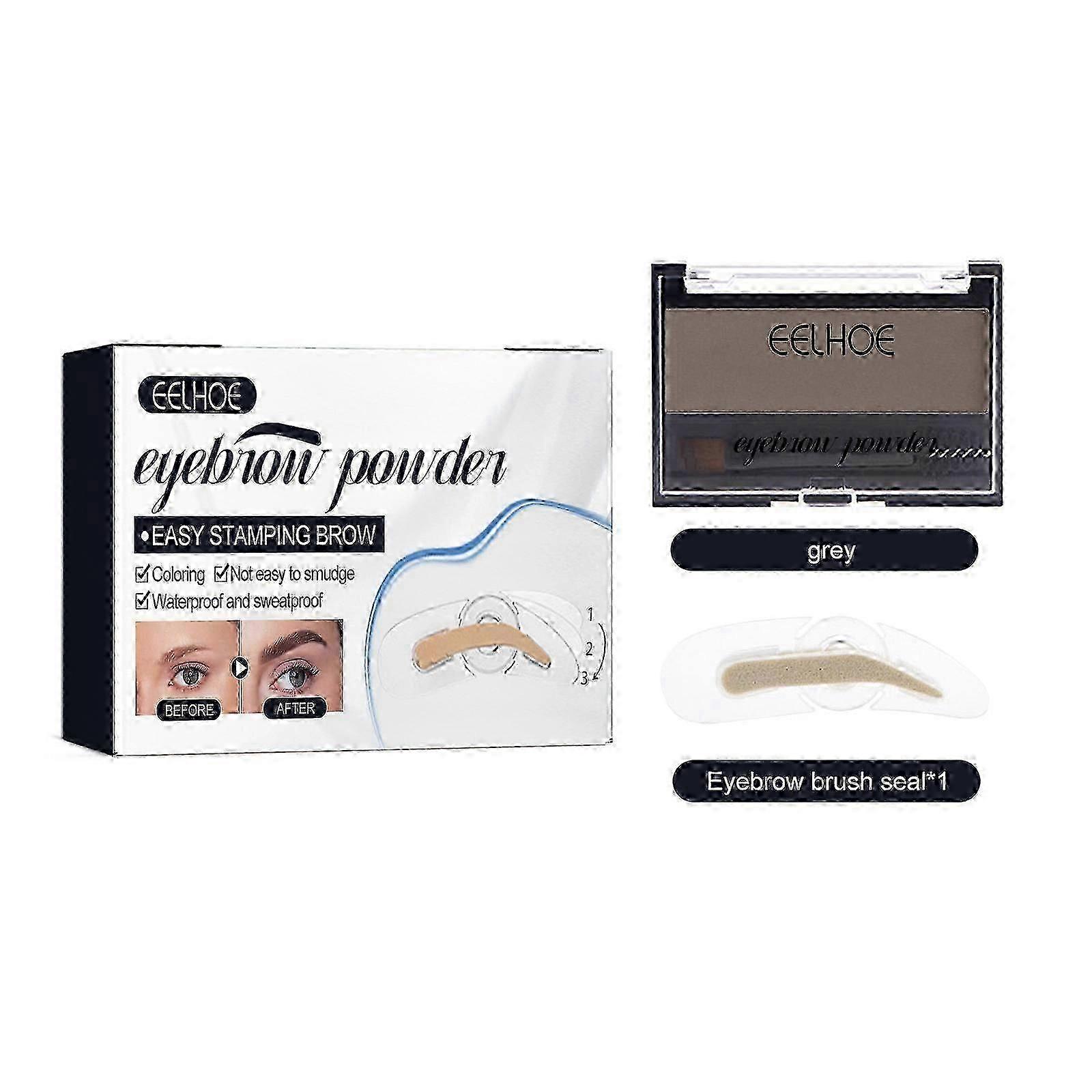 Seal Eyebrow Powder Suit Lazy Eyebrow Powder Makeup Natural Lasting Waterproof Not Easy To Decolorization Suit -Gray