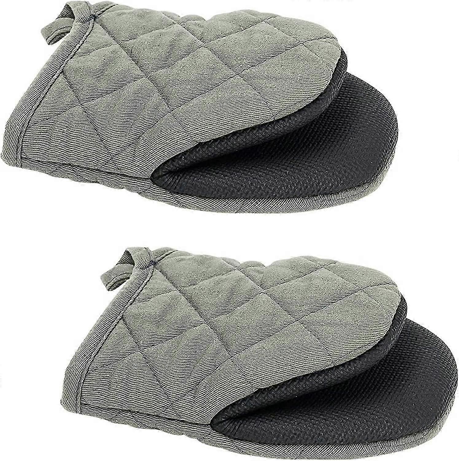 Heat - Resistant Gloves, Quilted Design, Non - Slip Palms, Set of 2, Ideal for Kitchen and Grill Use
