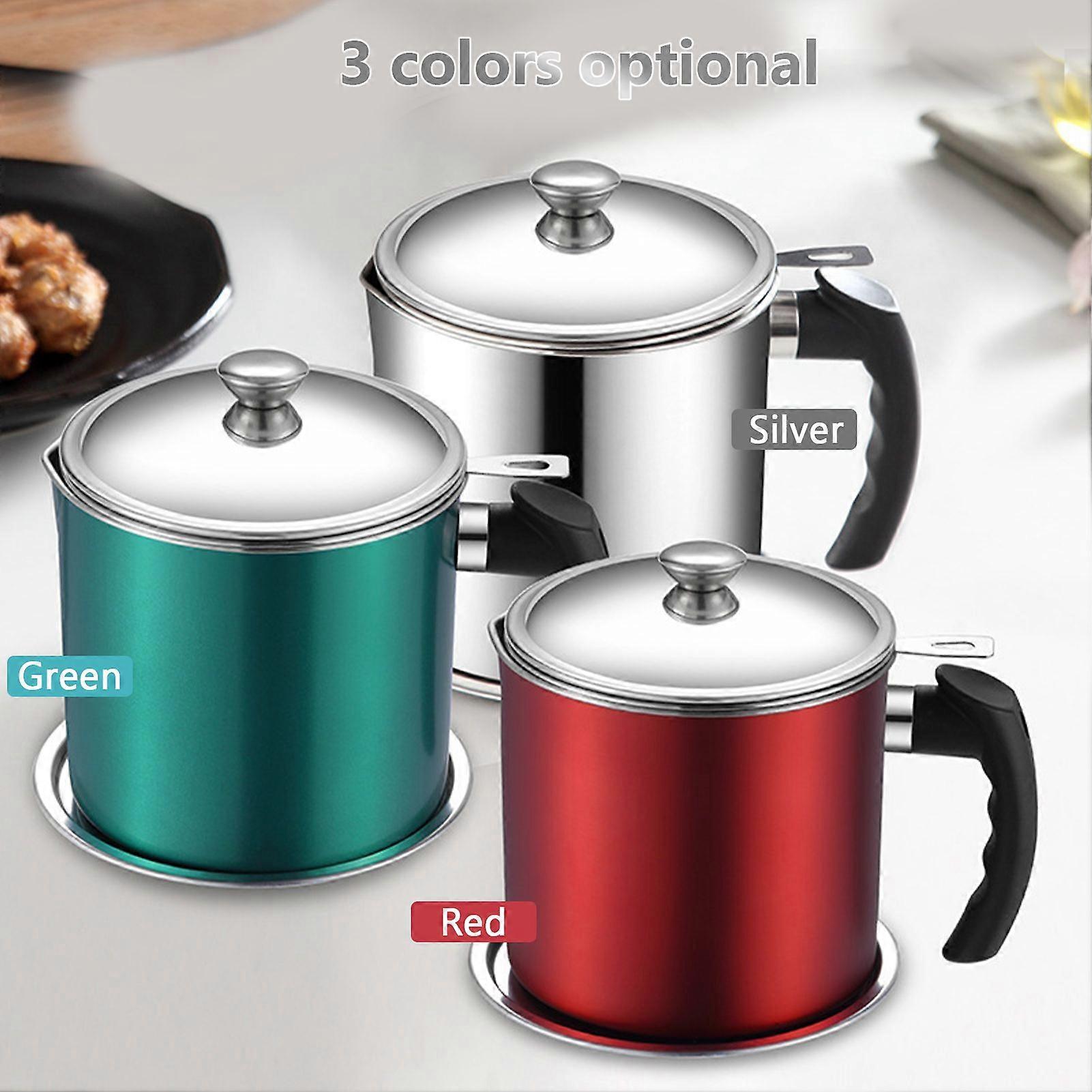 Oil Strainer Pot Stainless Steel Bacon Grease Can Oil Storage Can Container with Fine Mesh for Storing Frying Oil and Cooking Grease