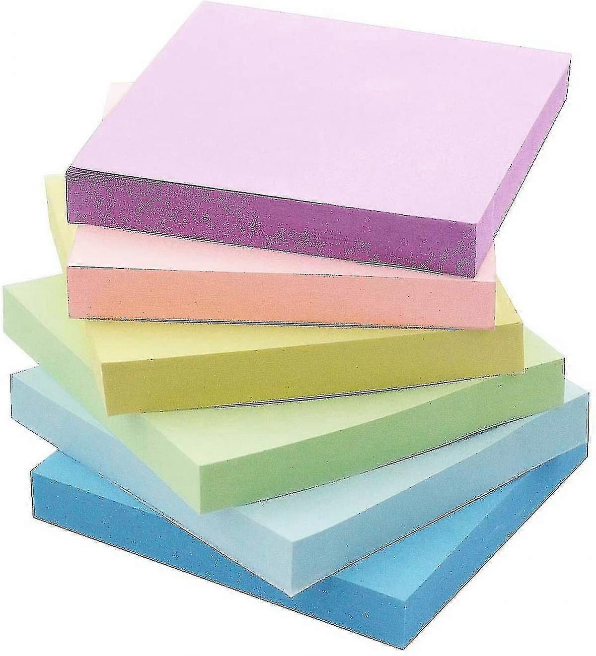 Sticky Notes 3x3 Self-stick Notes 6 Pads, 6 Pastel Color, 100 Sheets/pad SXQ