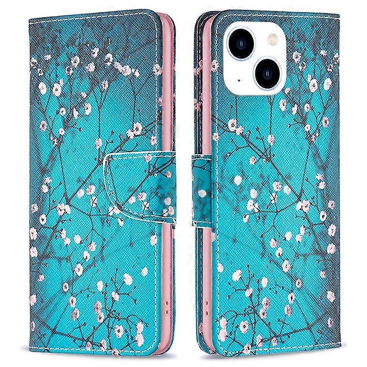 Stand Wallet Phone Case Compatible For iPhone 15 , Pattern Printing PU Leather + TPU Phone Cover