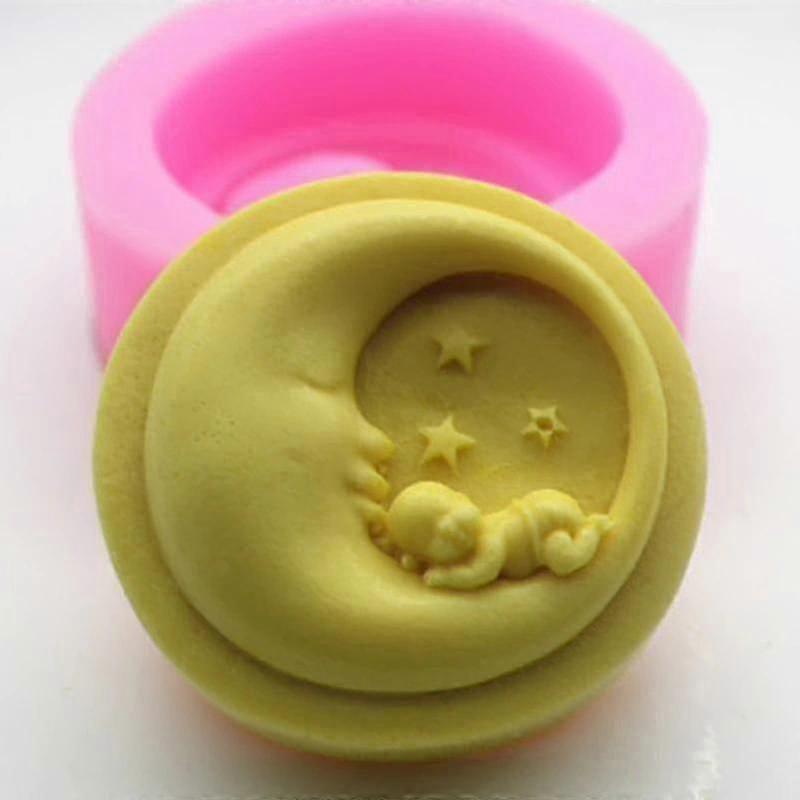 Round Moon Cute Handmade Soap Silicone Mold