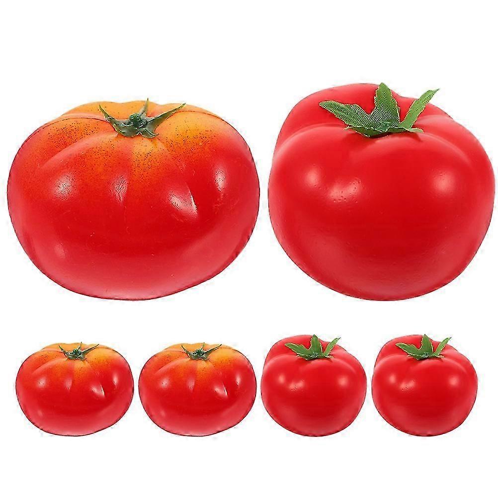 6pcs Artificial Tomato Fake Tomato Foams Plastic Tomato Artificial Vegetables