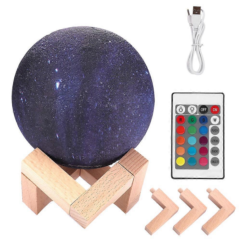 USB Charging LED Night Lamp 3D Printed Starry Sky Moon Light with