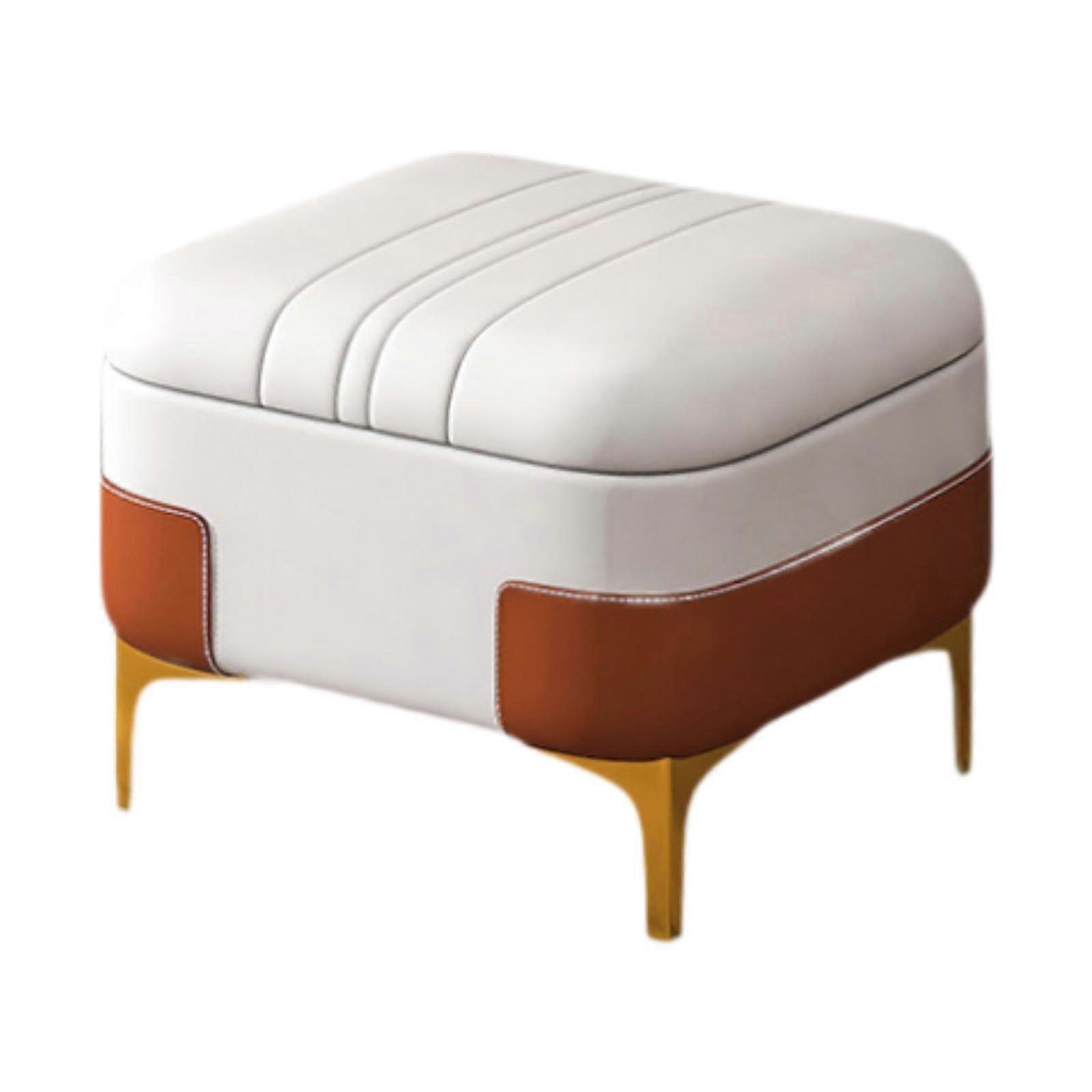 Fußstütze mit Stauraum, Fußhocker, Sitzwürfel, für Türöffnung, Wohnzimmer, Wohnung, Weiß