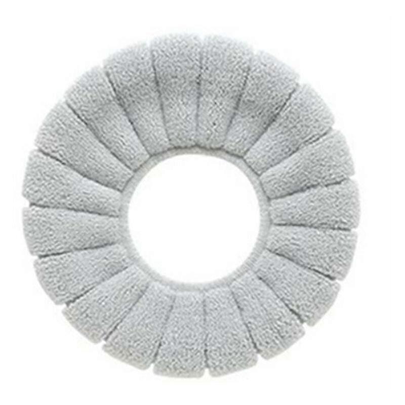 5 قطع مقاعد المرحاض ، غطاء مقعد المرحاض غطاء وسادة الحمام الدافئ الناعم القابل للغسل باللون الرمادي