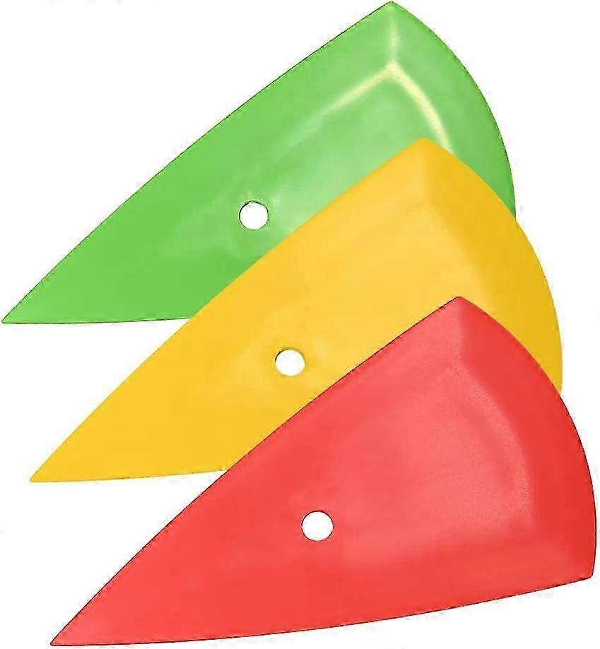 3 Pcs Contour Squeegee for Vinyl, Go Corner Card Scraper Window Tint Tool, Vinyl Wrap Installation Squeegee, Pointed Triangle Fine-Edge Reach Scraper