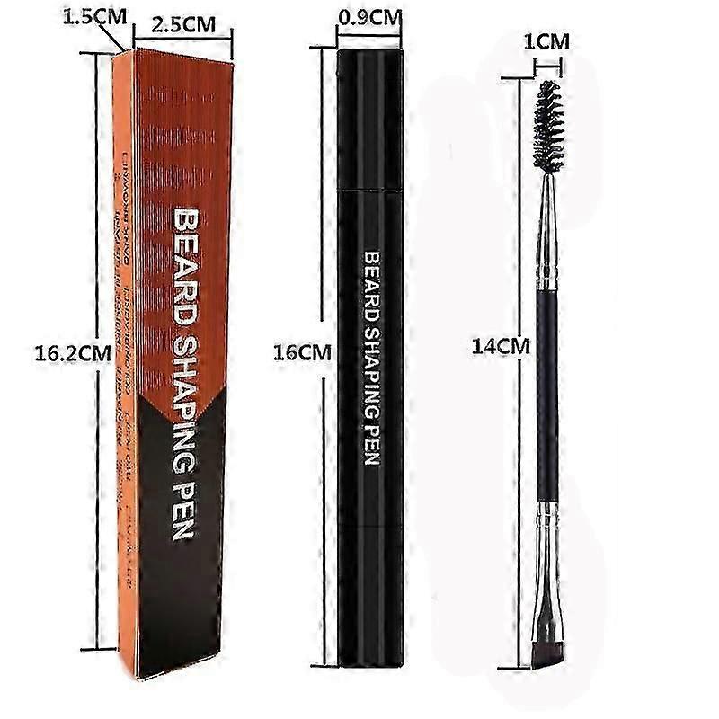 Two-in-one Four Prong Tip Men's Beard Pen Waterproof And Sweat-proof Beard Filling
