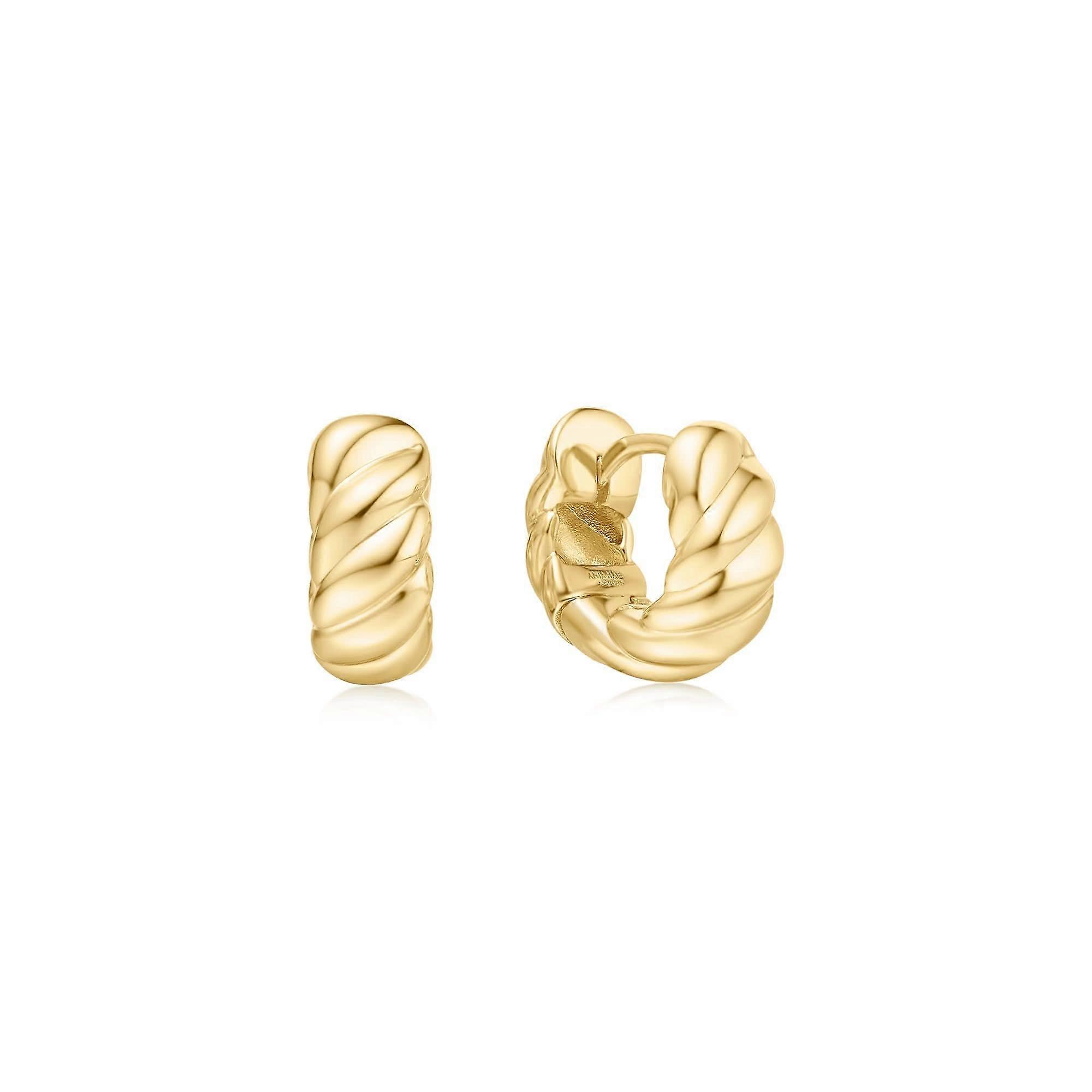 Gold Bold Texture Small Huggie Hoop Earrings E063-06G