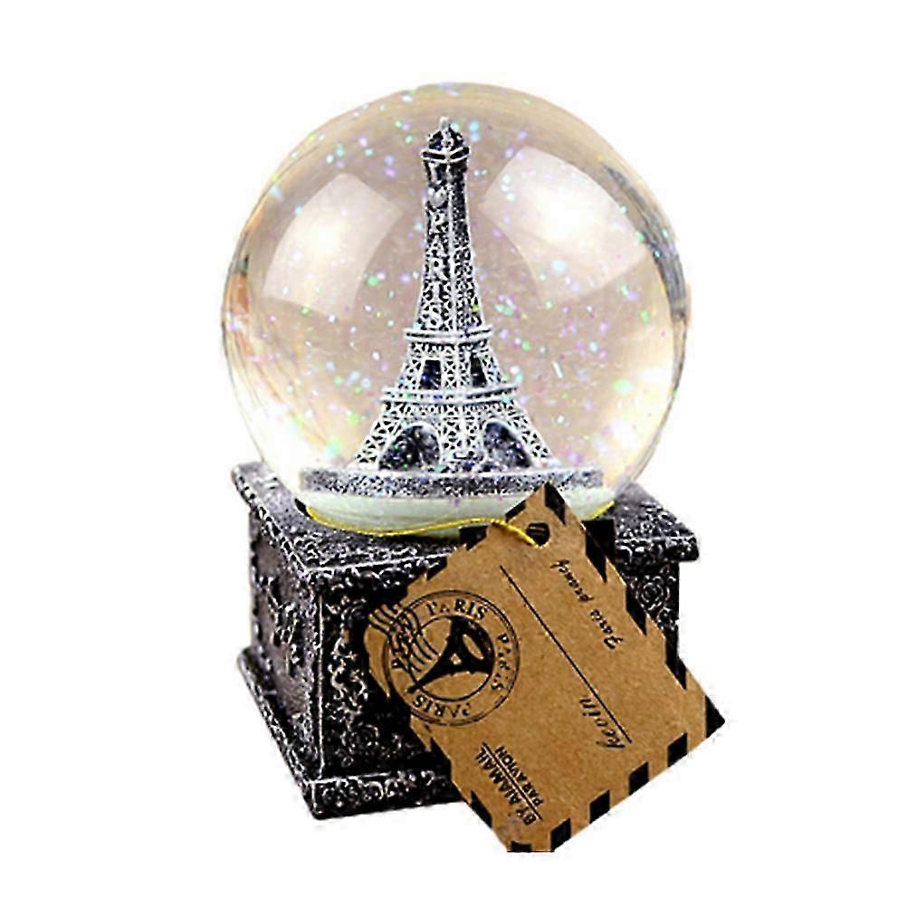 Nativity Snow Globe Snow Tower Snowflake Snow Globe Hjem Desktop Dekorering Eiffeltårnet Musikk Box Paris Snow Globe