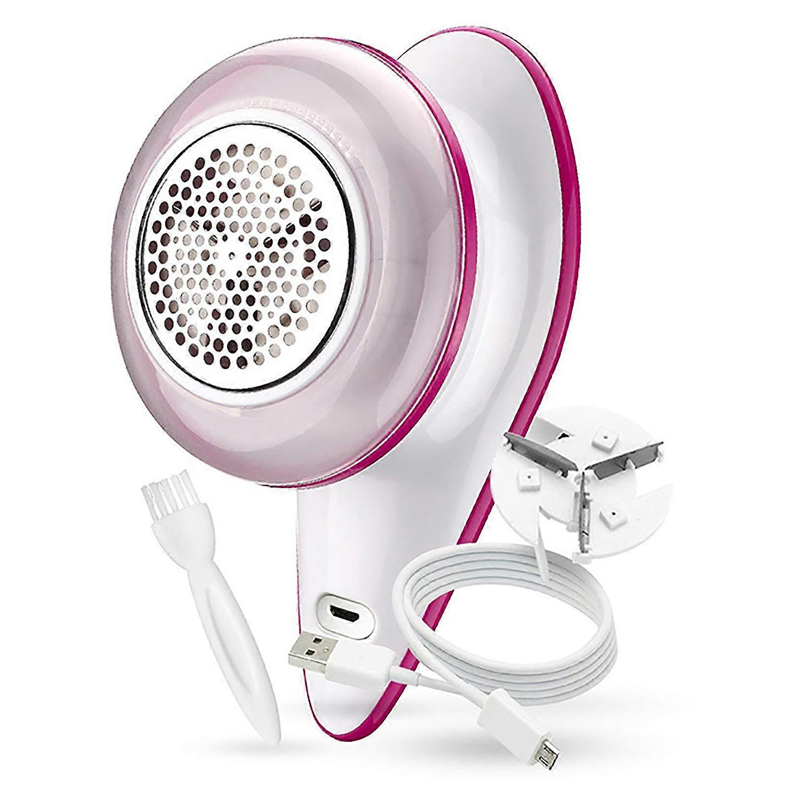 Electric Lint Remover with Blade Head Charging Indicator USB Rechargeable Ergonomic Fabric Fuzz Trimmer Rose Red