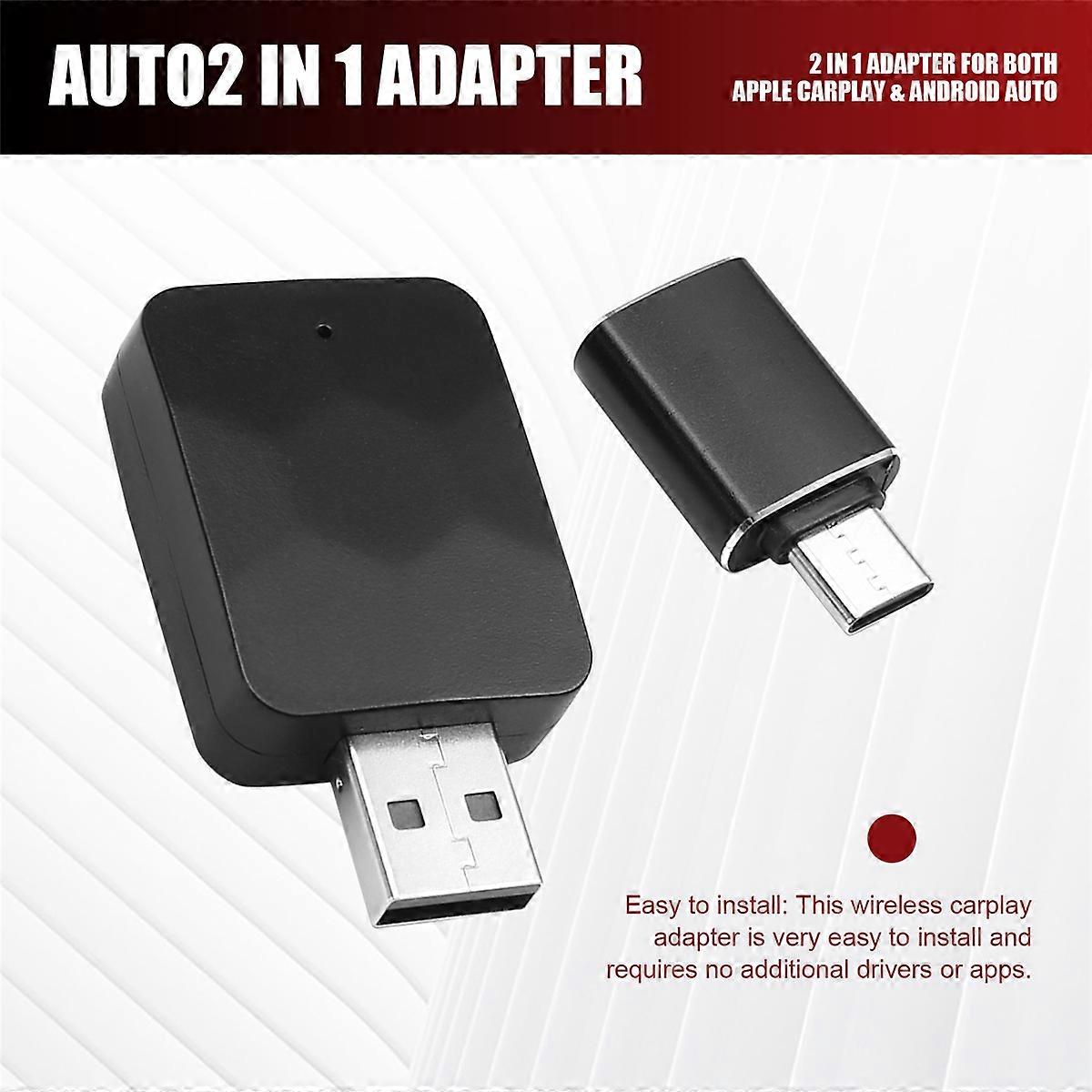 Car Upgrade Wireless CarPlay and Android Auto 2 in 1 Adapter WiFi Smart Dongle for Converting Factor