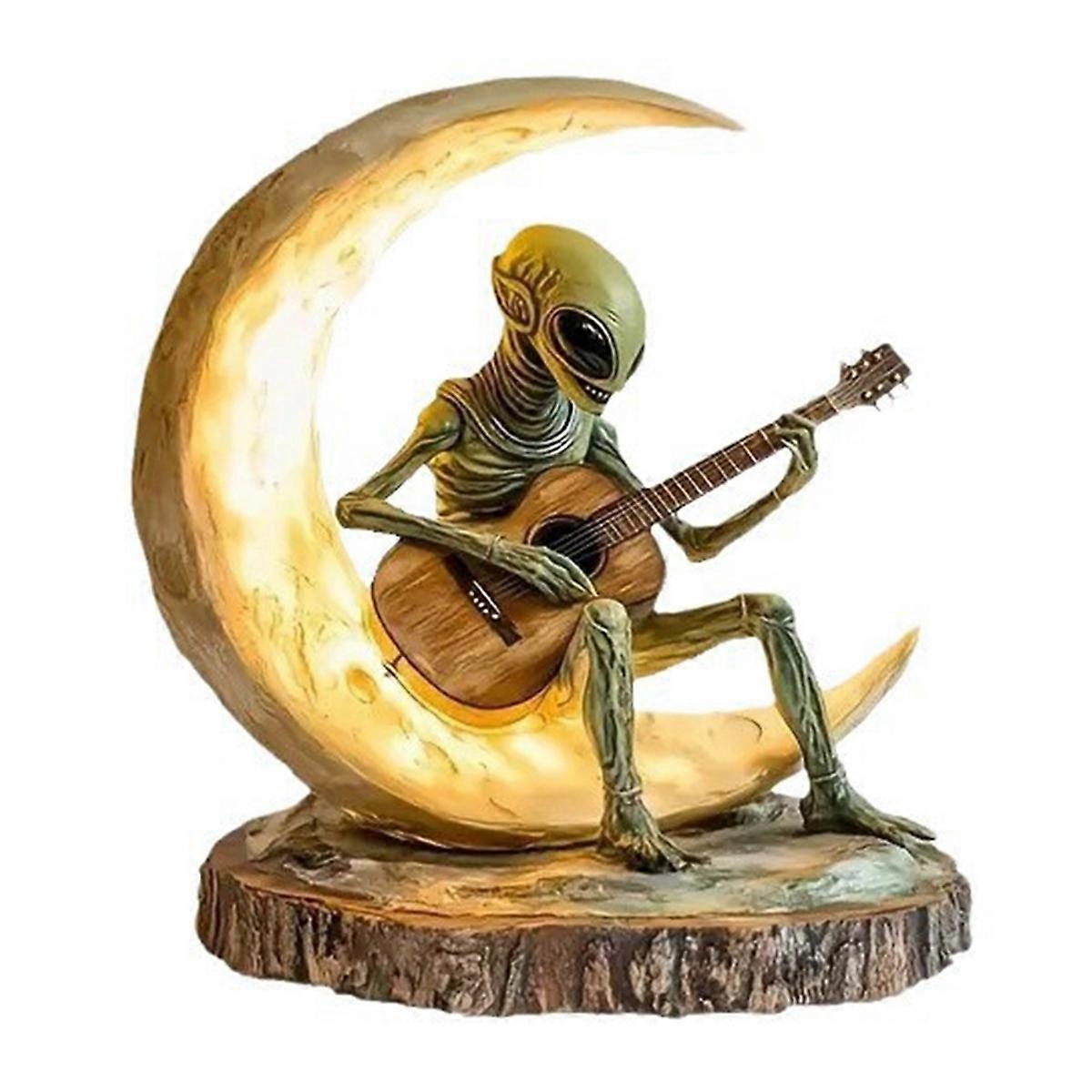 Bohemian Style Ornaments Moon Guitarist Desktop Decoration Gift