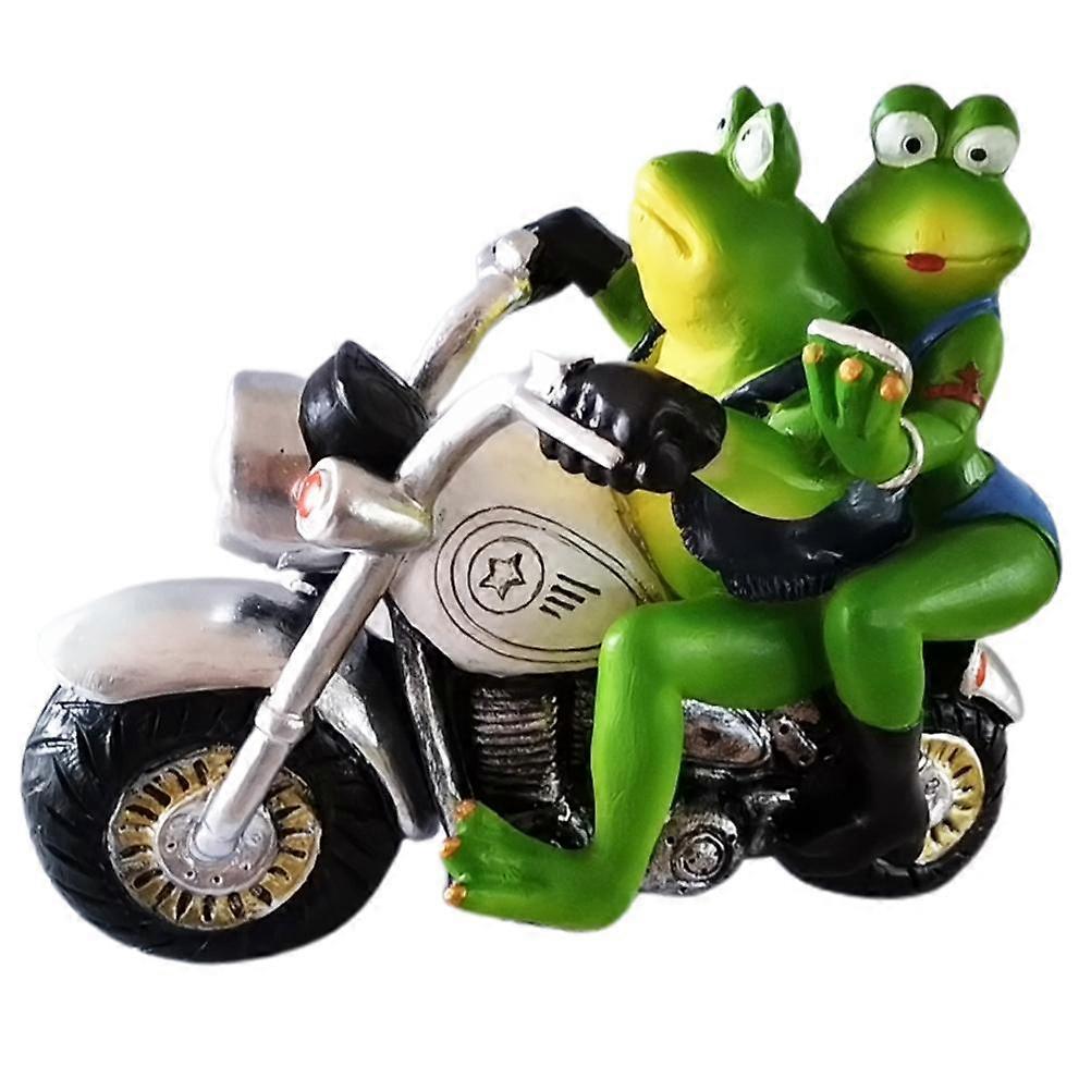 Frog Garden Resin for Outdoor Patio Ornaments Yard Decorations Art Figurines Frogs Ride Motorcycle