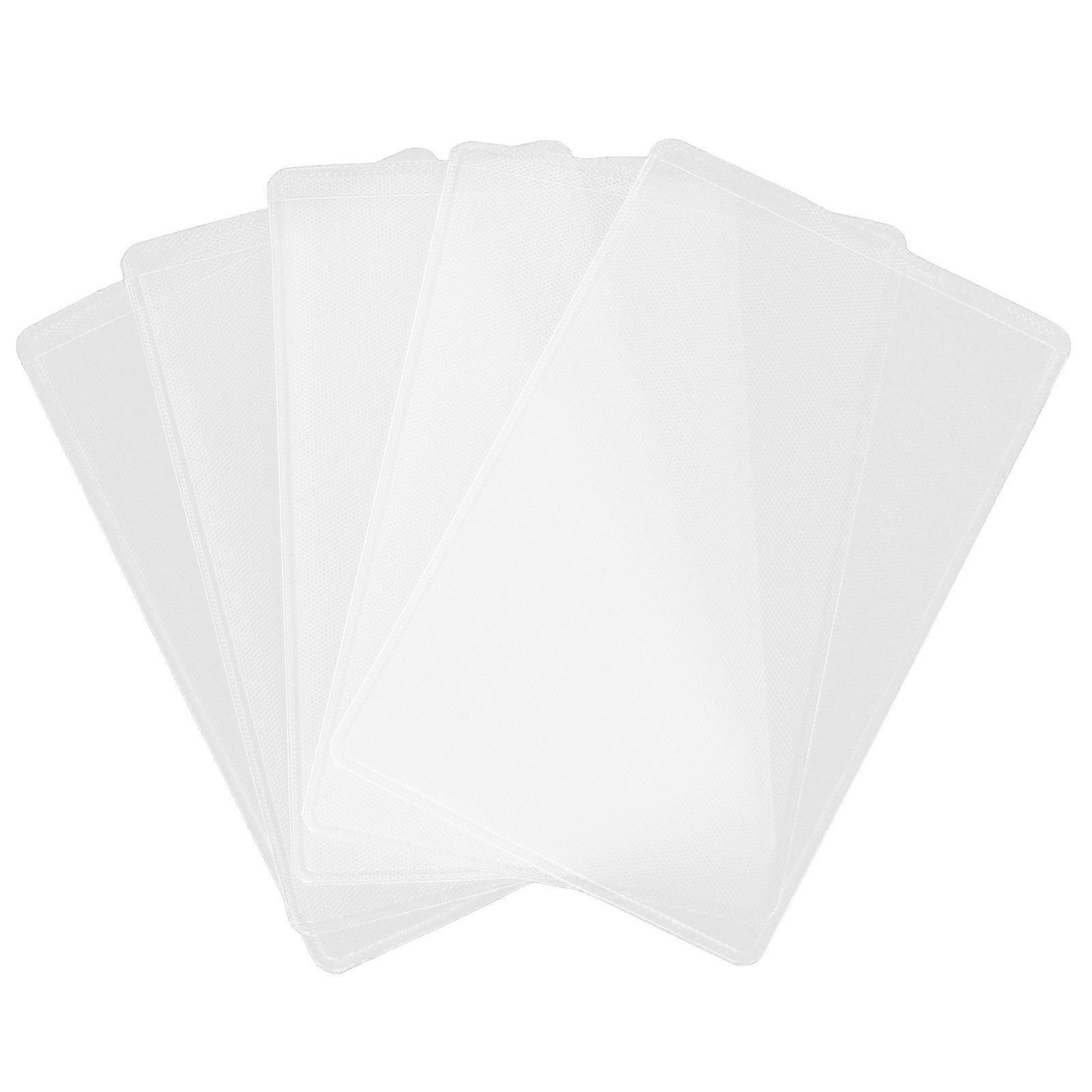 5pcsクリアIDホルダー名刺用硬質プラスチックカードスリーブクレジットカードプロテクターIDバッジホルダー財布用透明カードカバー