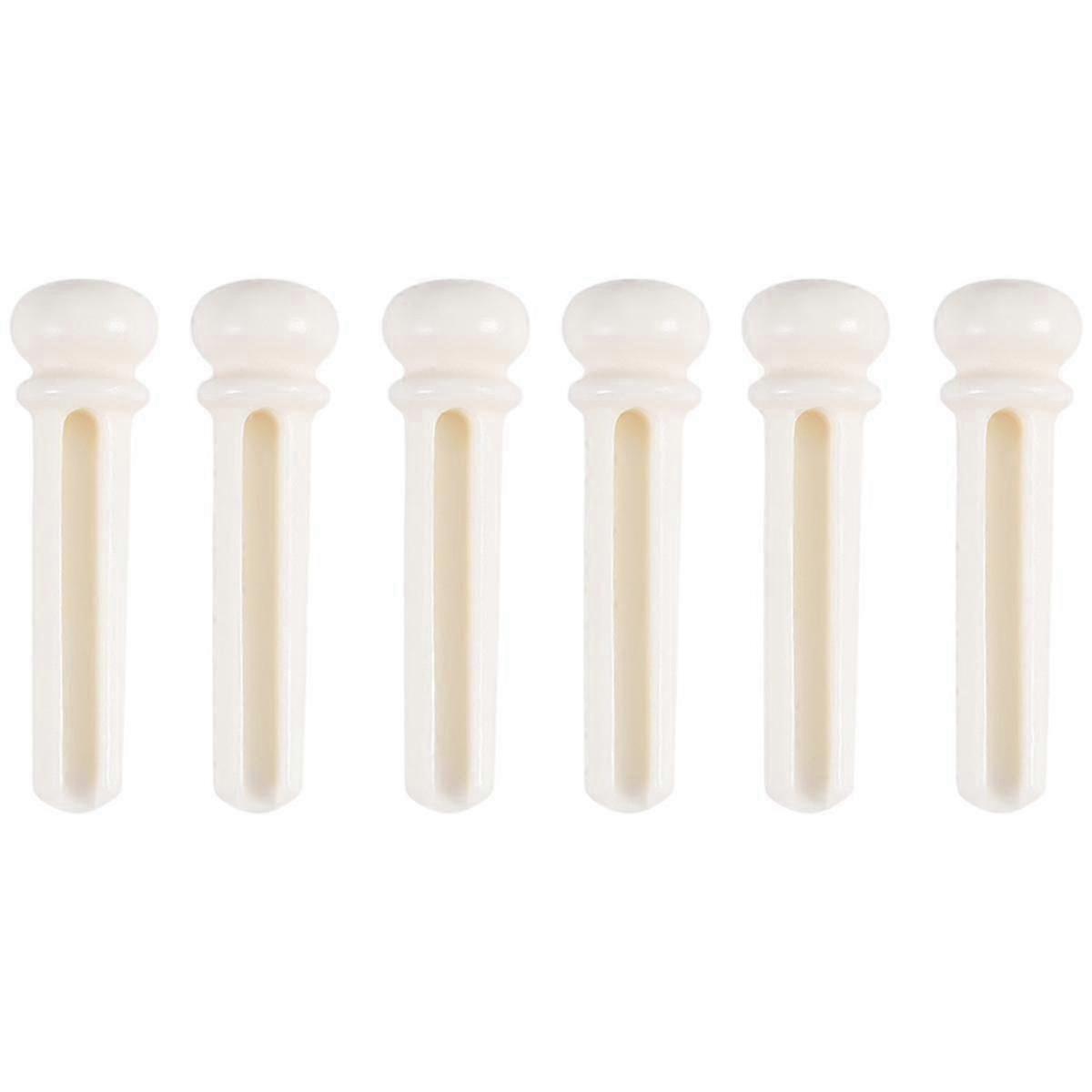 6Pcs Real Bone Material Acoustic Guitar Bridge Pins With Pearl Shell Dot JNS