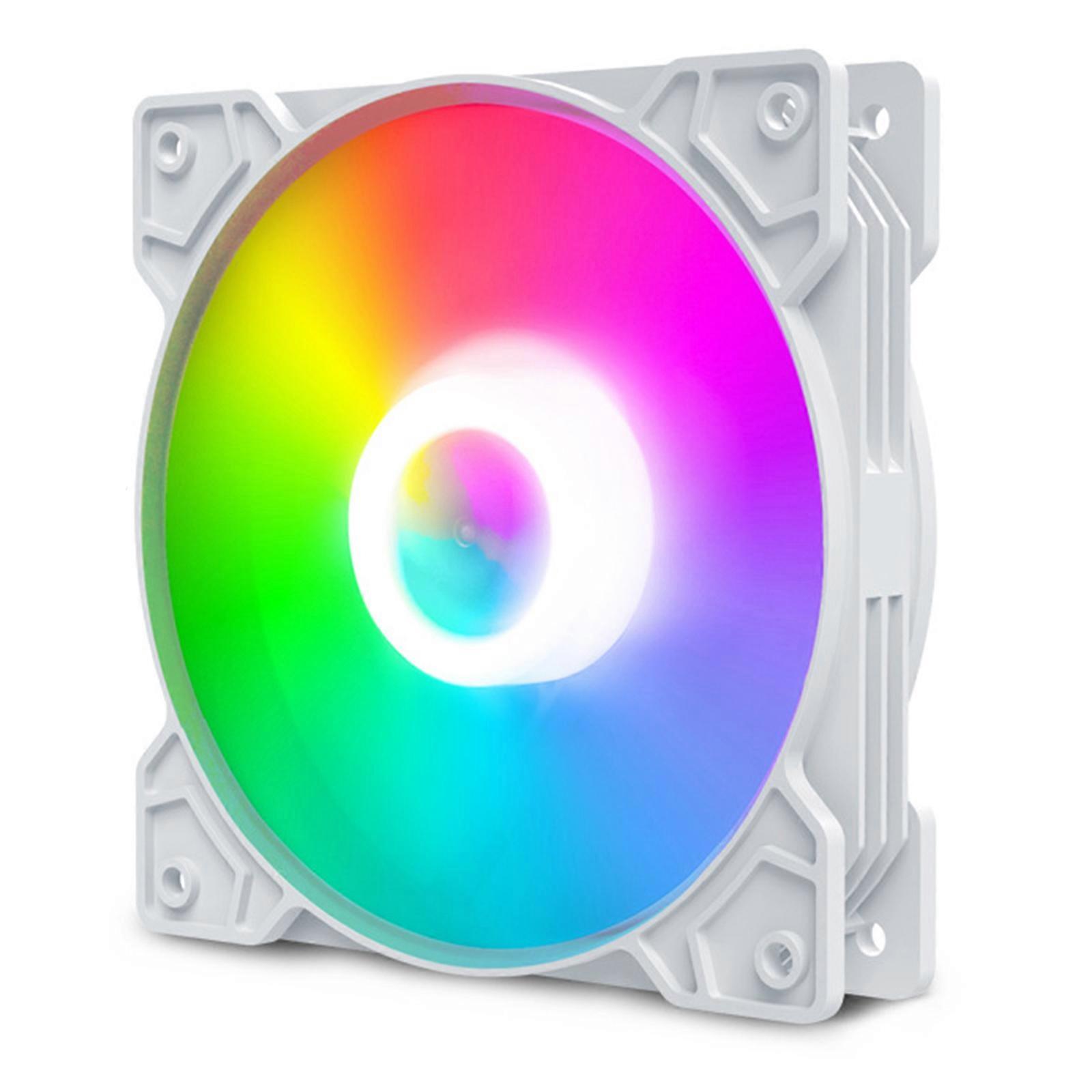Colorful 12CM 4Pin Chassis Fan for PC Cooling RGB Square Frame Fan High Airflow with Cable Management Features White